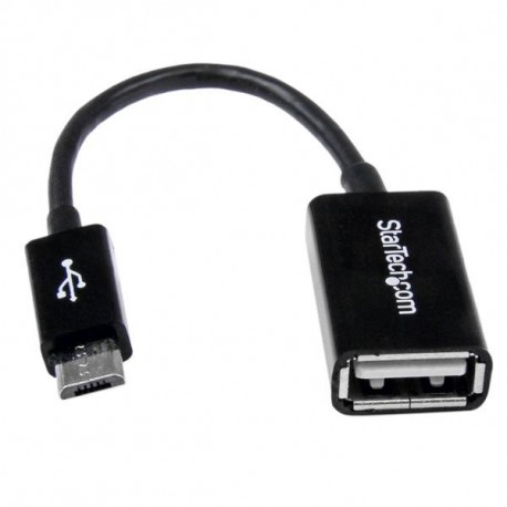 StarTech.com Cavo Adattatore micro USB a USB femmina OTG da viaggio 12cm MF Nero UUSBOTG