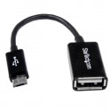 StarTech.com Cavo Adattatore micro USB a USB femmina OTG da viaggio 12cm MF - Nero UUSBOTG