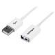 StarTech.com Cavo di prolunga USB 2.0 da 2 m A ad A MF, colore bianco USBEXTPAA2MW