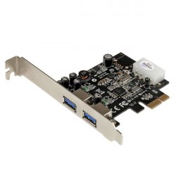 StarTech.com Adattatore scheda SuperSpeed USB 3.0 con 2 porte PCI Express PCIe con UASP Alimentazione LP4 PEXUSB3S25