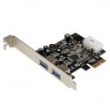 StarTech.com Adattatore scheda SuperSpeed USB 3.0 con 2 porte PCI Express PCIe con UASP - Alimentazione LP4 PEXUSB3S25