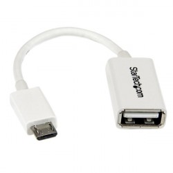 StarTech.com Cavo Adattatore micro USB a USB femmina OTG da viaggio 12cm MF Bianco UUSBOTGW
