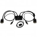 StarTech.com Switch Commutatore KVM USB VGA a 2 porte - Alimentato via USB con pulsante di commutazione a distanza SV211USB