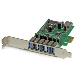 StarTech.com Scheda Espansione PCI Express USB 3.0 a 7 porte con profilo basso e standard alimentazione SATA PEXUSB3S7