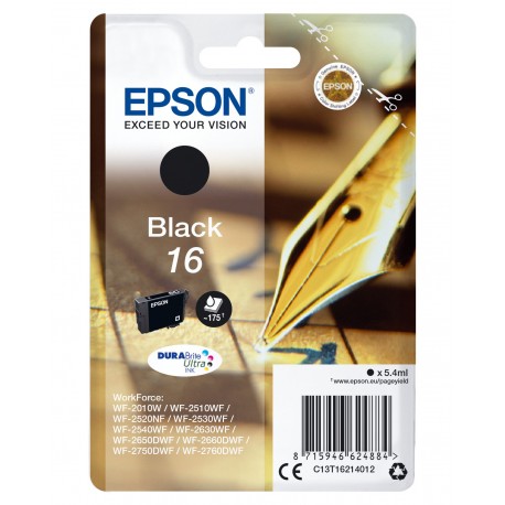 Epson Pen and crossword Cartuccia Penna e cruciverba Nero Inchiostri DURABrite Ultra 16 C13T16214022