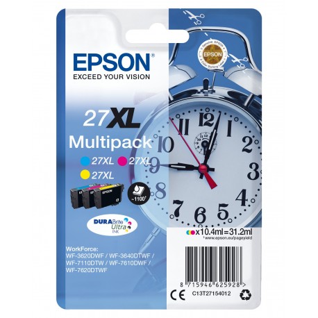 Epson Alarm clock Multipack Sveglia 3 colori Inchiostri DURABrite Ultra 27XL C13T27154022