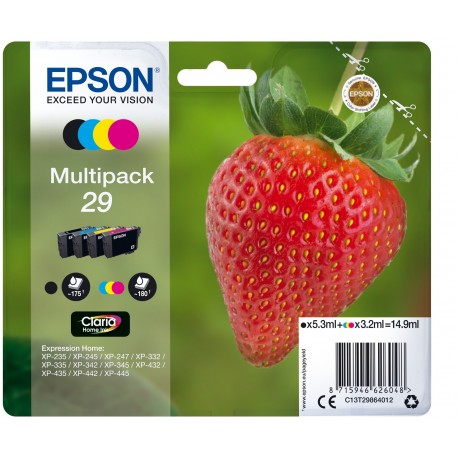 Epson Strawberry Multipack Fragole 4 colori Inchiostri Claria Home 29 C13T29864022
