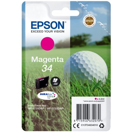 Epson Golf ball Singlepack Magenta 34 DURABrite Ultra Ink C13T34634010