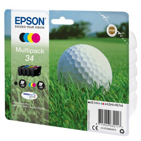 Epson Golf ball Multipack 4 colours 34 DURABrite Ultra Ink C13T34664010