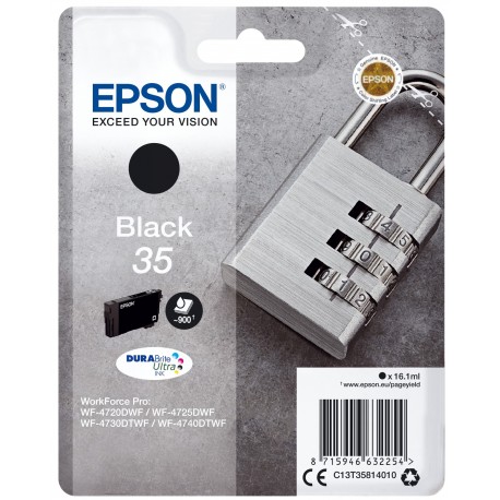 Epson Padlock Singlepack Black 35 DURABrite Ultra Ink C13T35814020