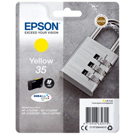 Epson Padlock Singlepack Yellow 35 DURABrite Ultra Ink C13T35844010