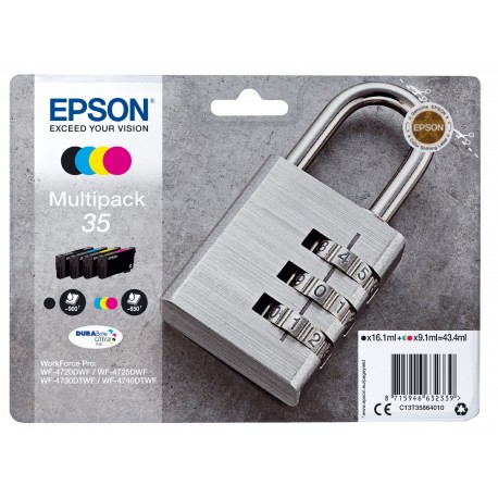 Epson Padlock Multipack 4 colours 35 DURABrite Ultra Ink C13T35864010