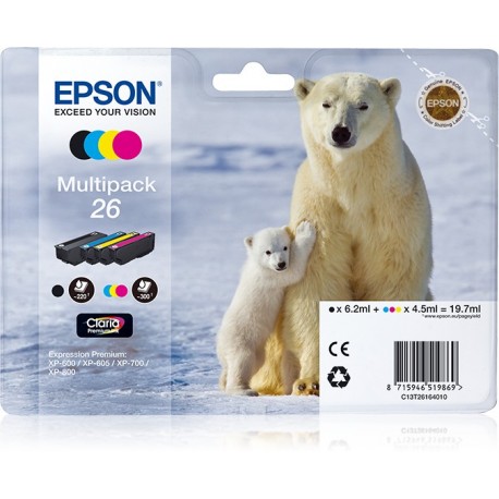 Epson Polar bear Multipack 26 4 colori NCMG C13T26164010