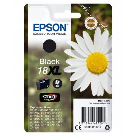 Epson Daisy Cartuccia Margherita Nero Inchiostri Claria Home 18XL C13T18114022