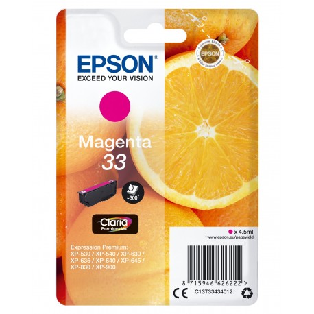 Epson Oranges Cartuccia Magenta T33 Claria Premium C13T33434012