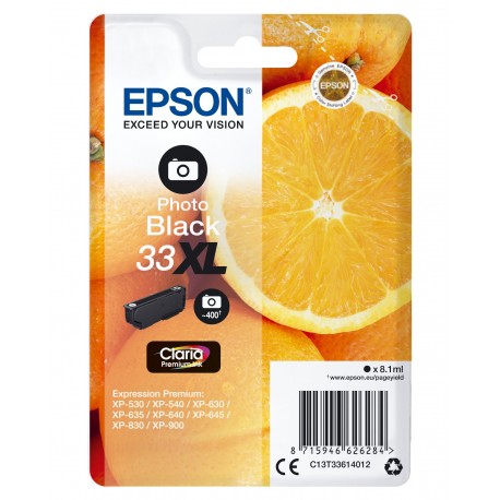 Epson Oranges Cartuccia Nero foto T33XL Claria Premium C13T33614012