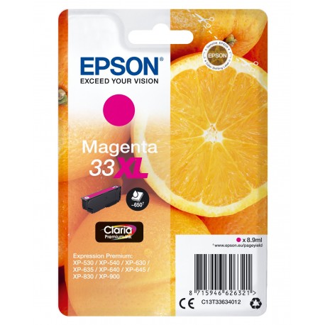 Epson Oranges Cartuccia Magenta T33XL Claria Premium C13T33634012