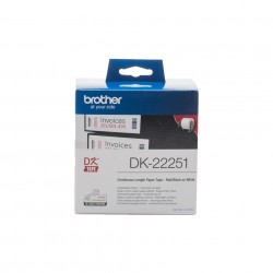Brother DK 22251 nastro per etichettatrice Nero e rosso su bianco DK22251