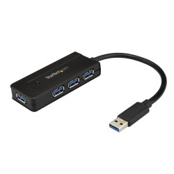 StarTech.com Hub USB 3.0 a 4 porte Mini Hub USB con porta di ricarica Include Adattatore di Alimentazione ST4300MINI