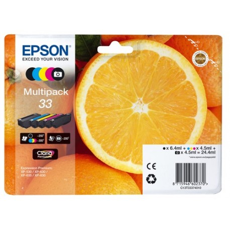Epson Oranges Multipack 5 colours 33 Claria Premium Ink C13T33374021