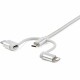 StarTech.com Cavo di ricarica multiplo USB da 1m Adattatore da USB a Micro USB o USB C o Lightning per iPhone iPad ...