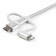 StarTech.com Cavo di ricarica multiplo USB da 1m Adattatore da USB a Micro USB o USB C o Lightning per iPhone iPad ...