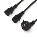 StarTech.com Cavo di Alimentazione per Computer a Y da 2m Cavo Elettrico Splitter AC di Ricambio per PCMonitor da Schuko a...