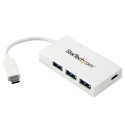 StarTech.com Hub USB-C a 4 porte USB 3.0 - Perno e Concentratore USB Tipo C con 1x USB-C e 3x USB-A - Bianco HB30C3A1CFBW