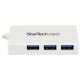 StarTech.com Hub USB C a 4 porte USB 3.0 Perno e Concentratore USB Tipo C con 1x USB C e 3x USB A Bianco HB30C3A1CFBW