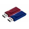 Verbatim Slider - Memoria USB - 2x32 GB, Blu, Rosso 49327