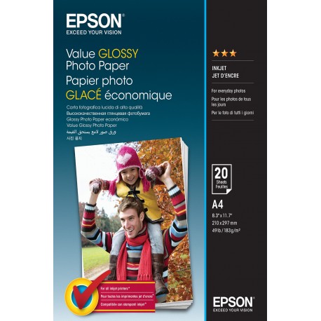 Epson Value Glossy Photo Paper A4 20 Fogli C13S400035