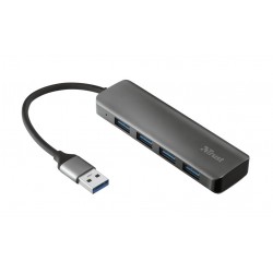 Trust Halyx Aluminium 4 Port USB 3.2 Hub Grigio TRU23327