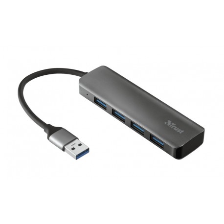 Trust Halyx Aluminium 4 Port USB 3.2 Hub Grigio TRU23327
