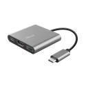 Trust Dalyx USB 3.2 Gen 1 3.1 Gen 1 Type-C 5 Mbits Alluminio, Nero 23772