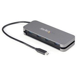 StarTech.com HB30CM4AB hub di interfaccia USB 3.2 Gen 1 3.1 Gen 1 Type C 5000 Mbits Nero, Grigio