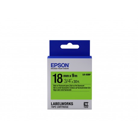 Epson Nastro fondo Fluorescente Verde per testo Nero 189 LK 5GBF C53S655005