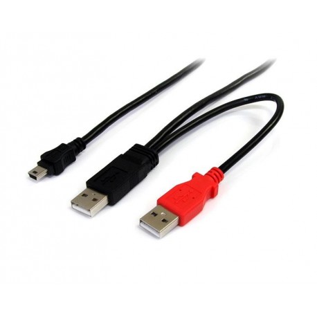 StarTech.com Cavo a doppia alimentazione per disco rigido esterno HDD a splitter Y cavo USB A a mini B da 1,8m USB2HABMY6