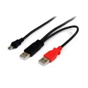 StarTech.com Cavo a doppia alimentazione per disco rigido esterno HDD a splitter Y - cavo USB A a mini B da 1,8m USB2HABMY6