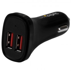 StarTech.com Caricatore da Auto con doppia porta USB 24W4.8A Nero USB2PCARBKS