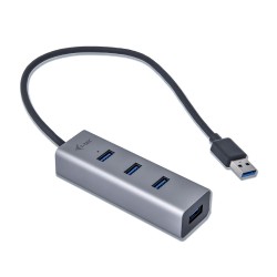 i tec Metal U3HUBMETAL403 hub di interfaccia USB 3.2 Gen 1 3.1 Gen 1 Type A 5000 Mbits Grigio