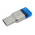 Kingston Technology MobileLite Duo 3C lettore di schede USB 3.2 Gen 1 3.1 Gen 1 Type-AType-C Blu, Argento FCR-ML3C