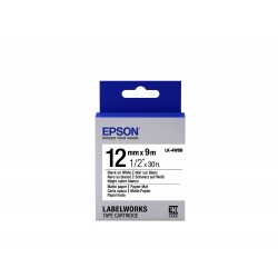 Epson Nastro fondo Opaco Bianco per testo Nero, consente scrittura a mano 129 LK 4WBB C53S654023