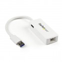 StarTech.com Adattatore USB 3.0 a Ethernet Gigabit NIC con porta USB - Bianco USB31000SPTW