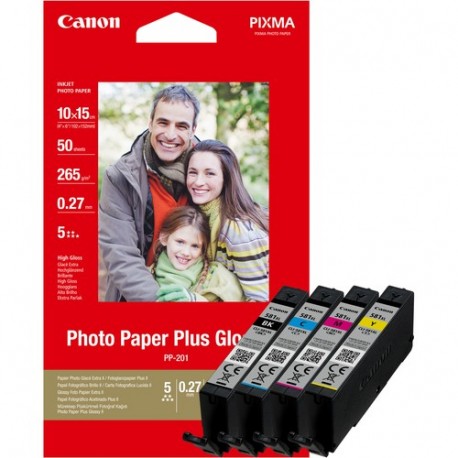 Canon Confezione multipla cartucce dinchiostro CLI 581XL BKCMY a resa elevata carta fotografica 2052C004
