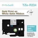 Brother TZE-R234 nastro per etichettatrice Oro su bianco TZER234