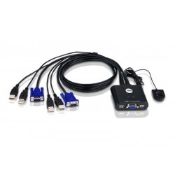 Aten Switch KVM USB VGA cablato 2 porte con selettore porta remota CS22U AT