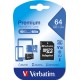 Verbatim Premium 64 GB MicroSDXC Classe 10 44084