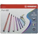 Stabilo Pennarello Premium - Pen 68 - Scatola in Metallo da 15 colori assortiti 6815-6