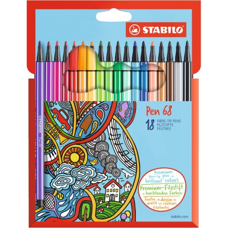 Stabilo Pen 68 marcatore Fine Multicolore 18 pz 6818 7