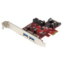 StarTech.com Scheda Espansione PCI Express USB 3.0 a 4 porte - 2 interne, 2 esterne - Adattatore PCIe alimentato SATA ...